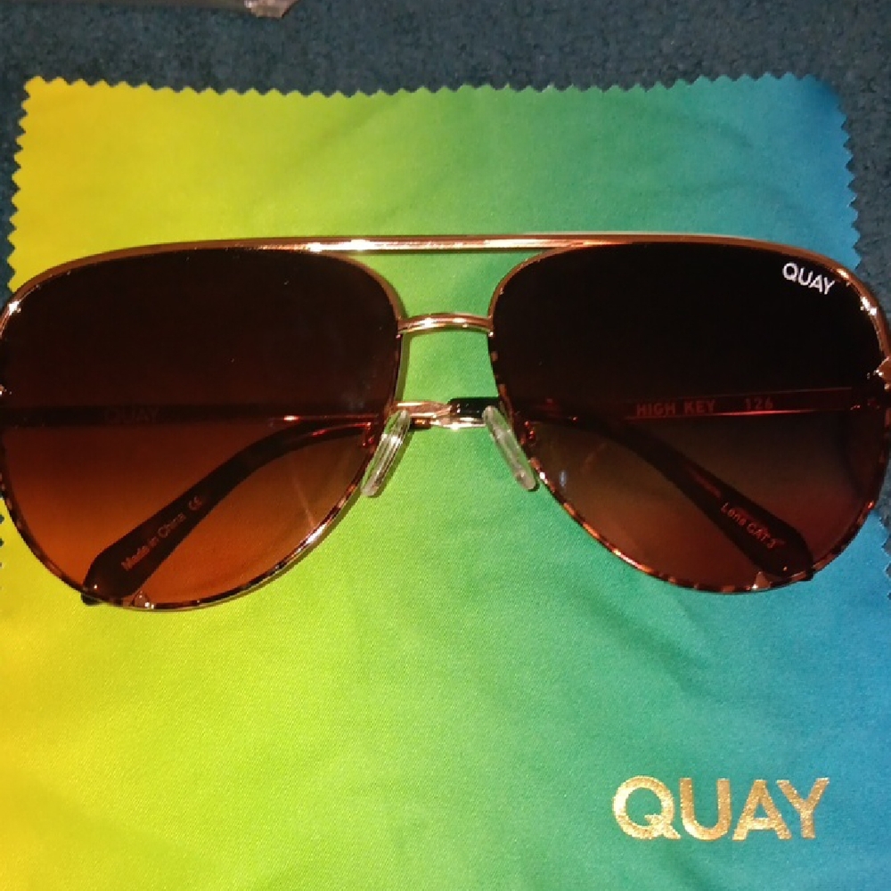 Quay Brown Aviator Sunglasses